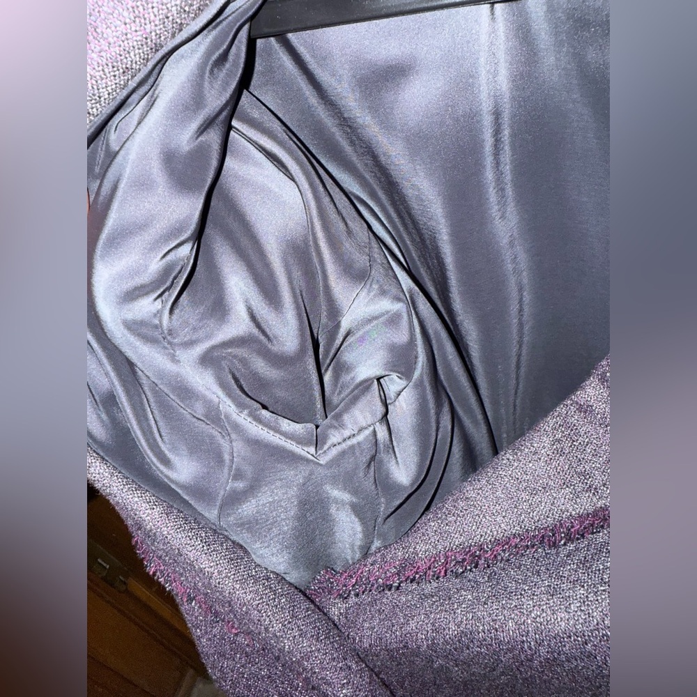 Grey/dark purple blazer with fake front pockets NWT 0P classiques entier - Picture 15 of 15